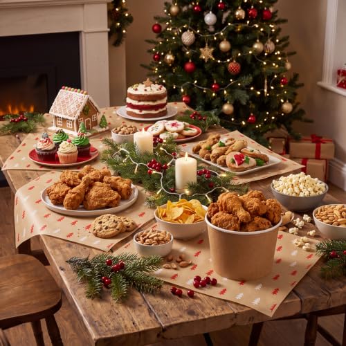 150 Pcs Christmas Wax Paper Sheets for Food Wrapping - Tree Variation