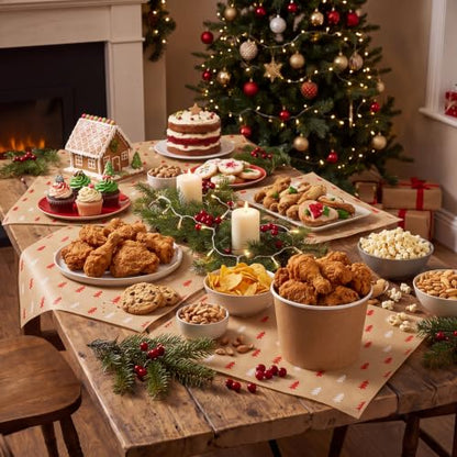 150 Pcs Christmas Wax Paper Sheets for Food Wrapping - Tree Variation