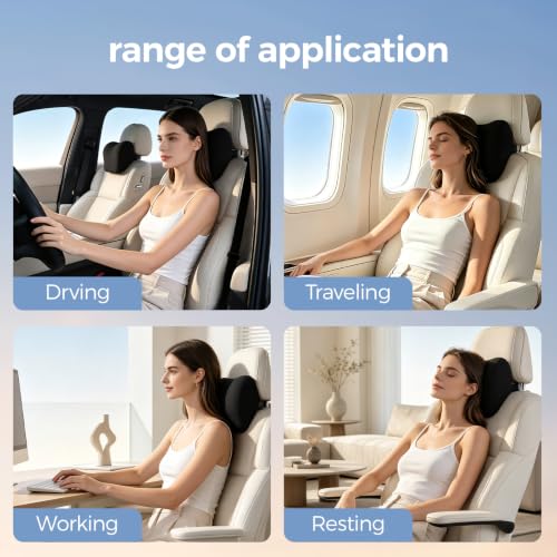 BABUR Car Neck Pillow Ergonomic Memory Foam Headrest - Black