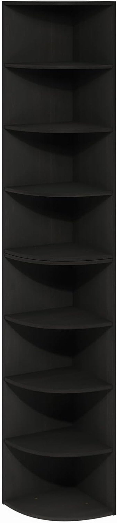 Furinno ECON Corner Shelf - 8-Tier Bookshelf for Stylish Organization | Espresso Finish