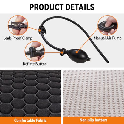 Adjustable Lumbar Support Pillow for Car Black - Back Pain Relief, Lower Back Cushion
