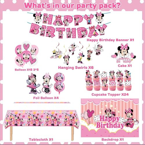 Pink Birthday Party Decorations Set for Kids & Celebrations