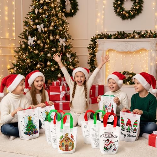 Coloring Bags for Kids with Markers - Christmas 24 Pack
