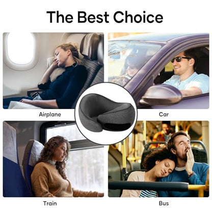 Travel Neck Pillow for Airplanes and Car - Dark Grey