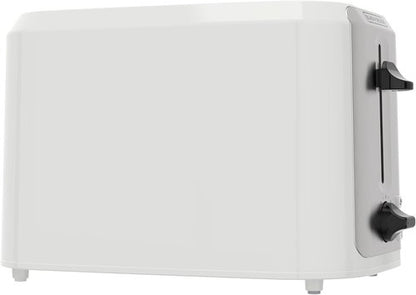 BLACK+DECKER 2-Slice Toaster - Extra-Wide Slots, 7 Shade Settings & Removable Crumb Tray | Off-White