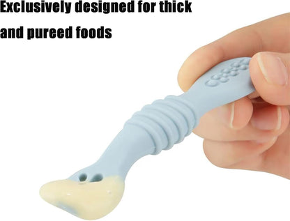 PandaEar Baby Spoons - 7 Pack Soft Silicone Self-Feeding Utensils for Toddlers | BPA-Free & Easy-Grip