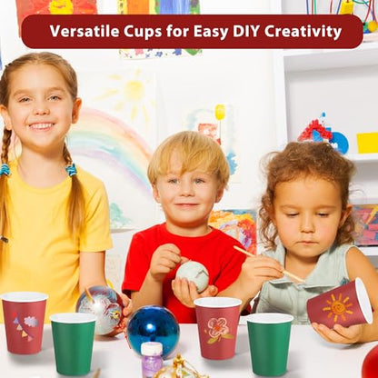 Christmas Paper Cups 9 Oz - Red & Green Disposable Party Drinkware (144 Pieces)