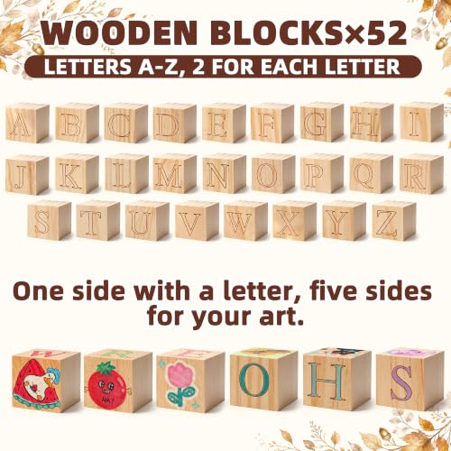 Baby Shower Games Kit with Templates and Wooden Blocks - Gold & E+ Variation