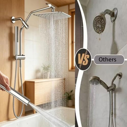 10-Inch All Metal Shower Head with Handheld Spray & Adjustable Mount