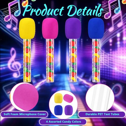 8 Pcs Microphone Candy Tubes Party Favors - Fake Microphone Props
