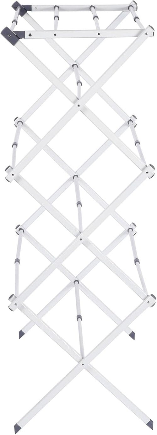 Maomo Metal Drying Rack - Tool-Free Installation, Space-Saving Telescoping Design, 16.93-29.92 Inches Wide, White