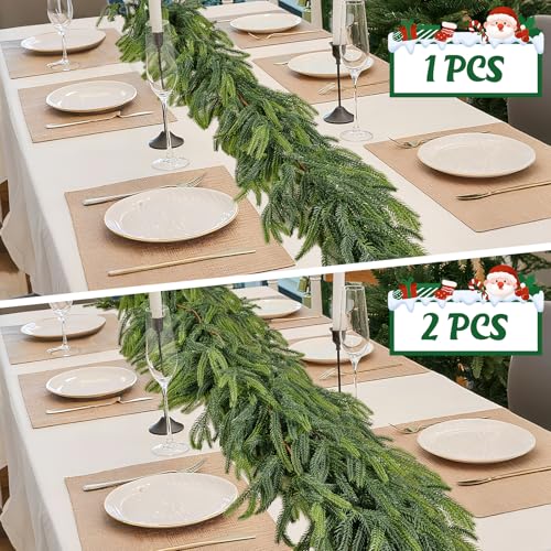 6Ft Faux Norfolk Pine Garland - Realistic Holiday Decor, Indoor & Outdoor
