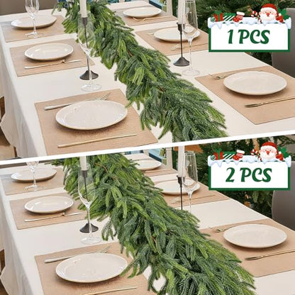 6Ft Faux Norfolk Pine Garland - Realistic Holiday Decor, Indoor & Outdoor