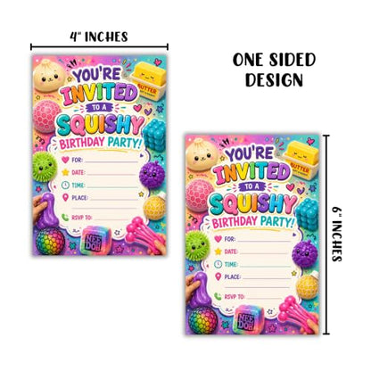 Party Invitation Postcards 30-Pack - 4x6 Blank Squish Birthday Favors