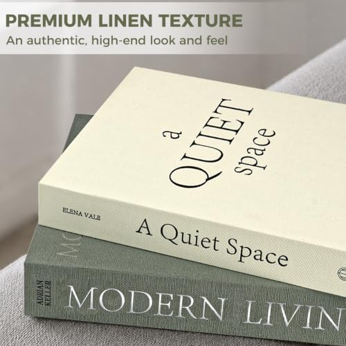 Faux Book Storage Boxes Set of 3 - Sage Green Decorative Home Decor