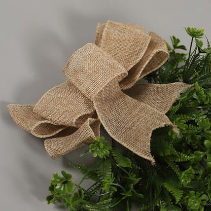 Artificial Four Leaf Clover Teardrop Swag Wreath for Door & Wall Decor