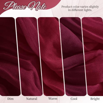 Burgundy Cheesecloth Table Runner 17x108 Inch 8 Pack Boho Gauze Fabric
