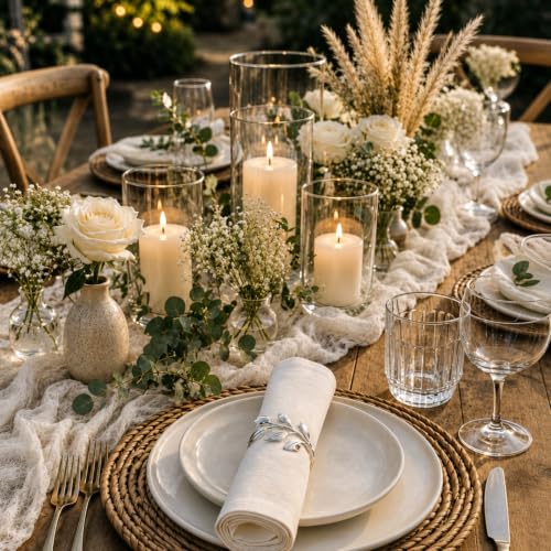 Set of 12 Silver Leaf Napkin Rings for Table Decor - Elegant Kitchen & Dining Accessory