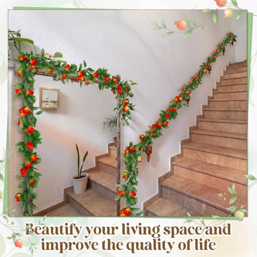 Artificial Pomegranate Garland 3 Pack 57 Inches Decorative Faux Fruit String