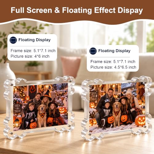 4x6 Acrylic Picture Frame 3 Pack - Magnetic Double-Sided Scalloped Display - Variation of THIS listing