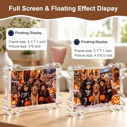 4x6 Acrylic Picture Frame 3 Pack - Magnetic Double-Sided Scalloped Display - Variation of THIS listing