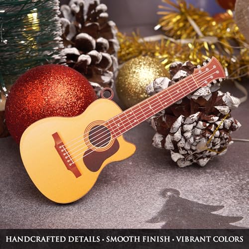 Guitar Ornament for Christmas Tree - Wooden Acoustic Guitar Decoration - Variation of Guitar Ornaments