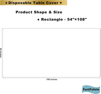 Skiennix Premium Disposable White Tablecloths - 3-Pack 54" x 108" for Parties & Events