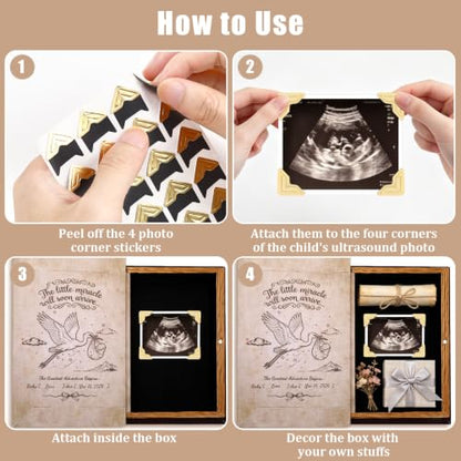 Vintage Wooden Pregnancy Announcement Keepsake Box - Customizable Surprise Gift