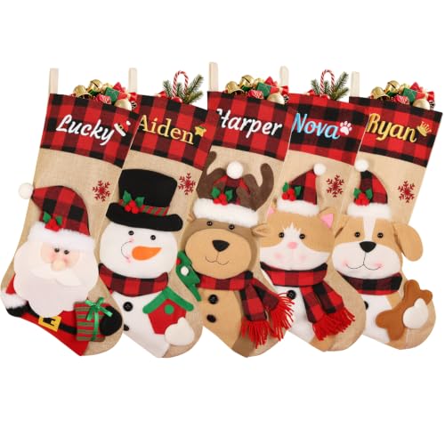 Personalized Christmas Stockings for Family - Custom Holiday Decor - Style 1