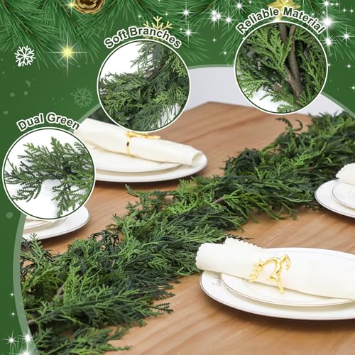 9 ft Artificial Christmas Cedar Garland - Realistic Holiday Decor