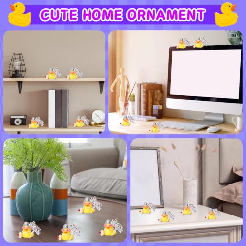 Mini Rubber Duck Birthday Decor with Crown & Sign – Yellow, Squeak, Car & Cake Topper