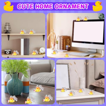 Mini Rubber Duck Birthday Decor with Crown & Sign – Yellow, Squeak, Car & Cake Topper