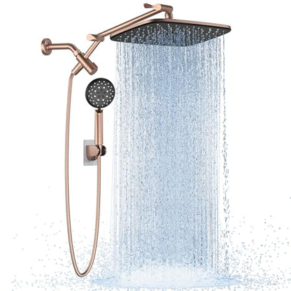 Veken 11.8" Rain Shower Head with Handheld, High Pressure Handheld Shower Heads with Multi Spray Modes,Rainfall Combo with 15" Metal Extension Arm,Detachable Dual Shower,Long 6 ft. Hose,Brushed Nickel