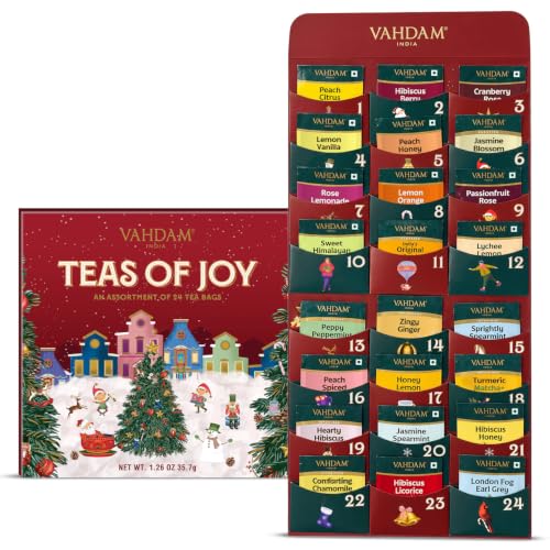 Tea Advent Calendar 2026 - 24 Unique Tea Bags Gift Set, Tea Countdown
