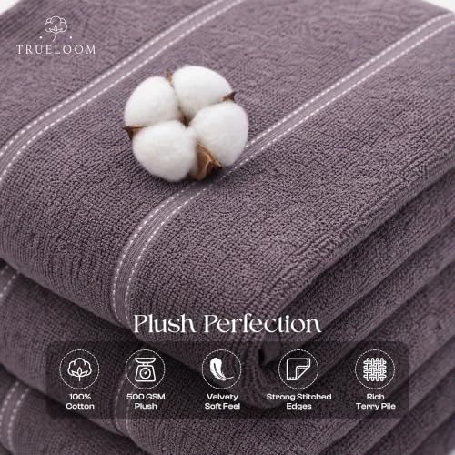 Velvet Bath Towels Set 27x54 Inch 100% Cotton Ultra Soft Absorbent - Muted Mauve, Pack of 4