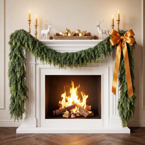 10FT Realistic Cedar Garland - Holiday Christmas Wreath & Decor - Variation of 1