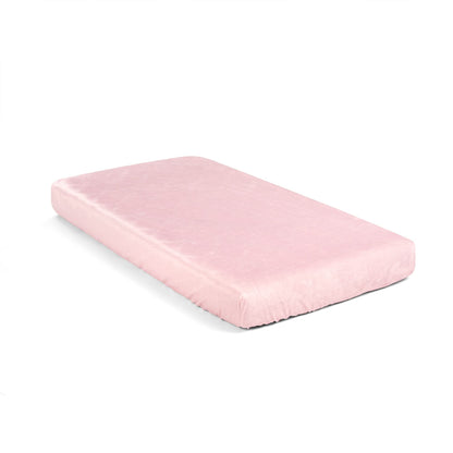 Lush Decor Baby Boho Metallic Hearts Solid Textured Linen Soft & Plush Fitted Crib Sheet, 52"x 28" x 9", Pink