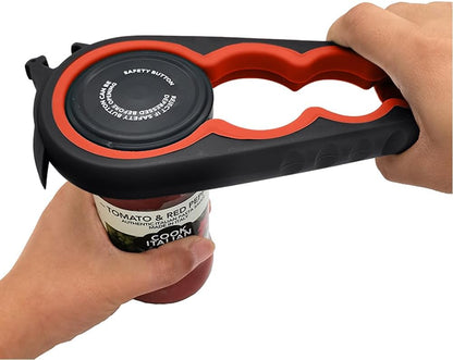 Otstar Jar Opener - Easy Grip Bottle & Can Opener for Seniors with Arthritis | Black & Red