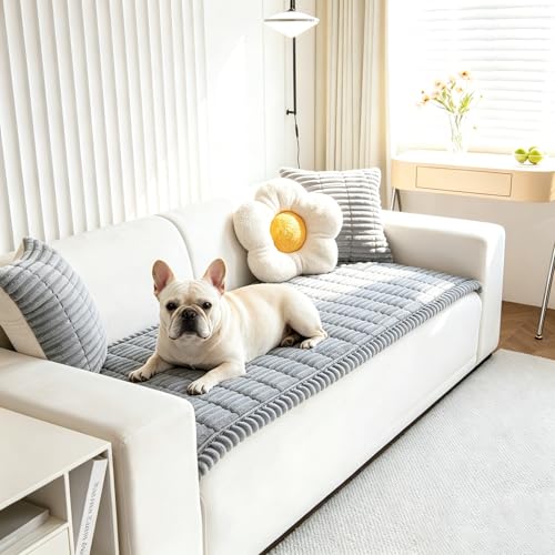 Non-Slip Couch Cover for Dogs - Light Gray 27.6x82.7in, Washable Sofa Protector