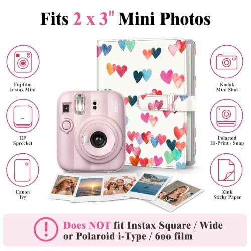 Fintie Photo Album for 2x3 Inch Instax Mini Films Raining Hearts Variation - 320 Pockets