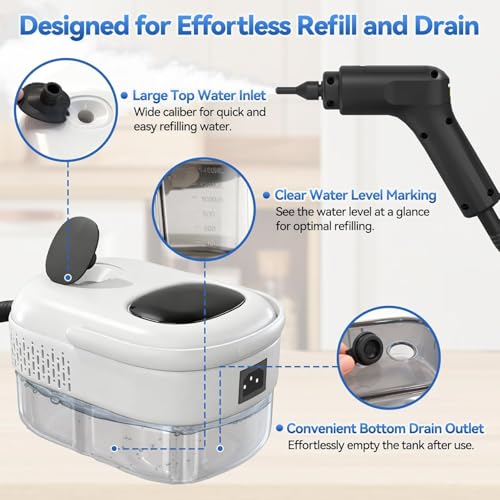 White 2500W High-Pressure Steam Cleaner for Home & Car Cleaning