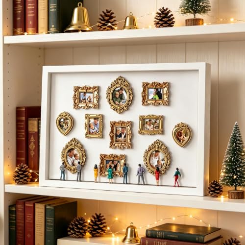 Rectangular Personalized Christmas Mini Museum Kit DIY Shadow Box with Mini Picture Frames