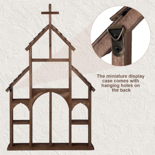 Wooden Cross Church Shelving - Hanging Display Floating Shelves for Religious Decor