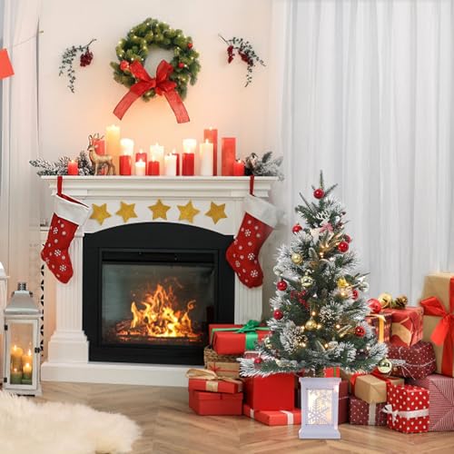 3ft Artificial Christmas Tree with Snow Flock & Prelit Lights - Snowflake Lightbox Variation