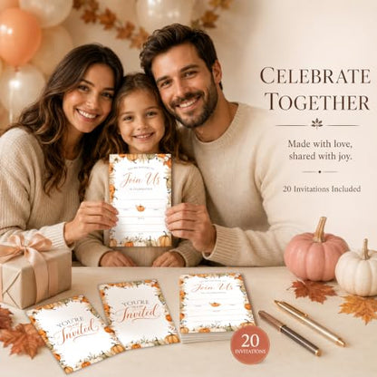 Fall Pumpkins Party Invitations with Envelopes - Pumpkin Design