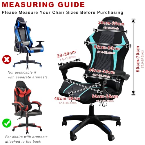 Gaming Chair Cover Thick Wear-Resistant Cat Scratch Proof - Black Blue Model 1