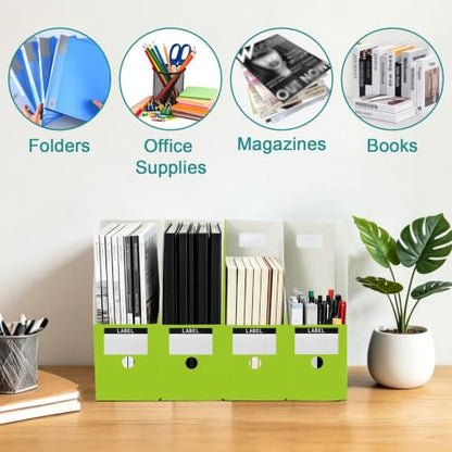 STAYTOP Lime Green Magazine File Holder 3 Pack Desk Organizer Storage for Documents