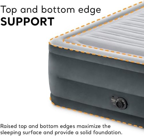 Intex 22in Queen Dura-Beam Comfort Plush High-Rise Air Mattress - Built-In Pump, 600lb Capacity