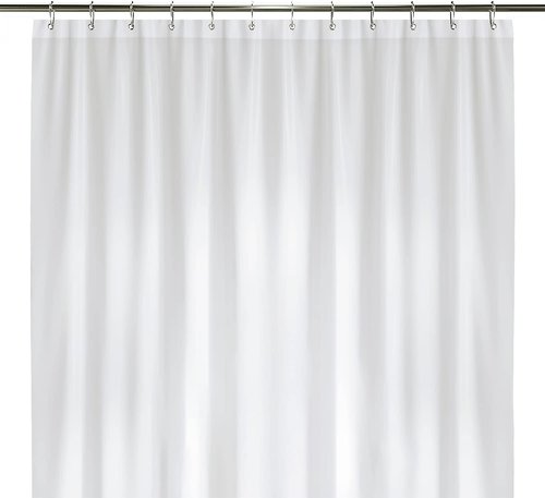 LiBa Waterproof Plastic Shower Curtain - Bathroom Shower Curtain Premium PEVA Non-Toxic with Rust Proof Grommets White 8G Heavy Duty Bathroom Accessories 72x72 - White