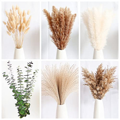 110PCS Boho Pampas Grass Decor Pack - Dried Flowers for Wedding & Party